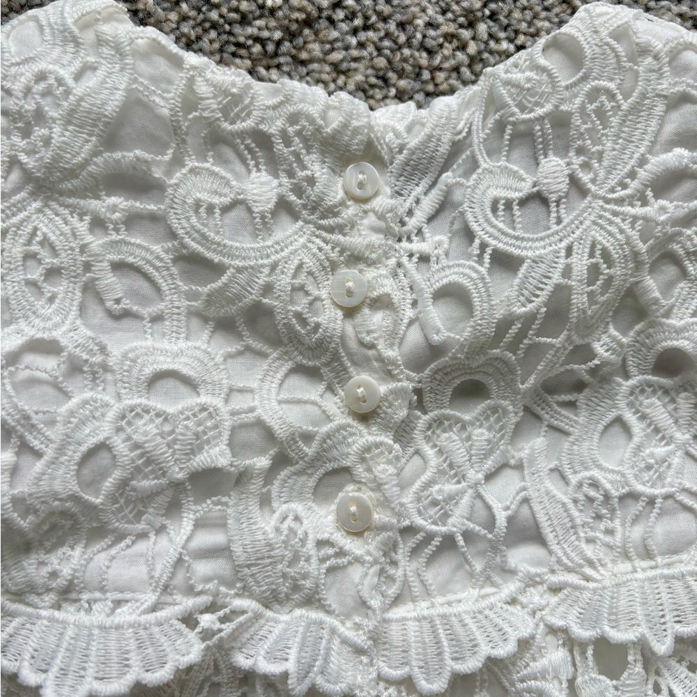 Baby Beau & Belle Lola Lace Bubble Romper Christening Baptism Heirloom White 9M - Picture 5 of 8